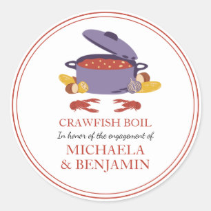 Crawfish Boil Couples Shower Engagement Party Ronde Sticker