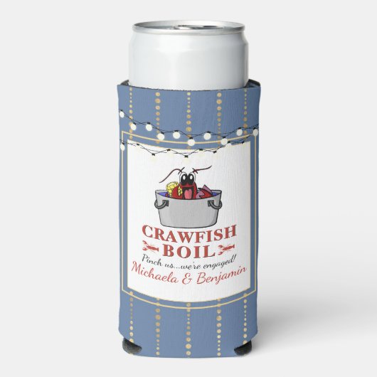 Crawfish Boil Couples Shower Engagement Party Seltzer Blikjeskoeler (Seltzer Voorkant)