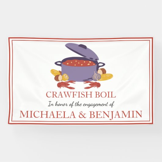 Crawfish Boil Couples Shower Engagement Party Spandoek (Horizontaal)