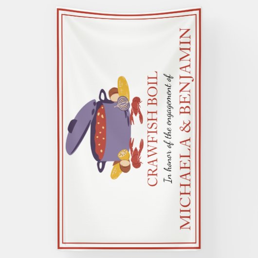 Crawfish Boil Couples Shower Engagement Party Spandoek (Verticaal)