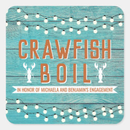 Crawfish Boil Couples Shower Engagement Party Vierkante Sticker