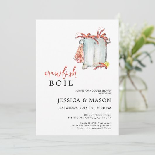 Crawfish Boil Couples Vrijgezellenfeest Kaart (Staand voorkant)