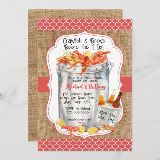 Crawfish Boil Couple's Wedding Shower Kaart (Voorkant / Achterkant)