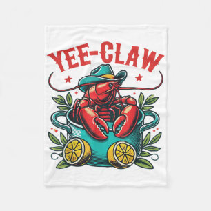 Crawfish Boil Cowboy Pet Texas Louisiana Party Yee Fleece Deken