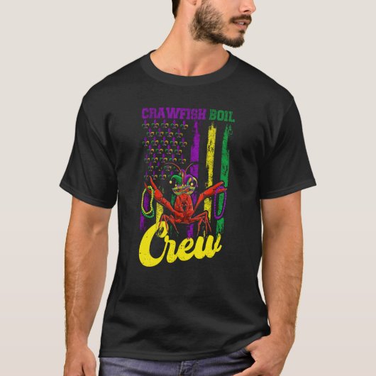 Crawfish Boil Crew Beads Mardi Gras Flag Kids Todd T-shirt (Voorkant)