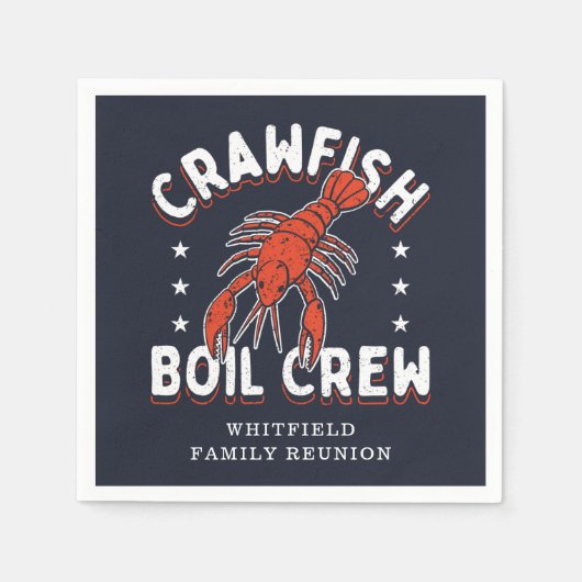 Crawfish Boil Crew Summer Seafood Family Party Servet (Voorkant)