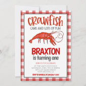 Crawfish Boil Eerste Verjaardag Uitnodiging (Voorkant)