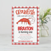 Crawfish Boil Eerste Verjaardag Uitnodiging (Staand voorkant)