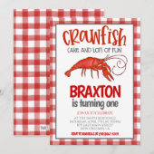 Crawfish Boil Eerste Verjaardag Uitnodiging (Voorkant / Achterkant)