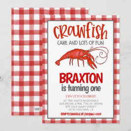 Crawfish Boil Eerste Verjaardag Uitnodiging