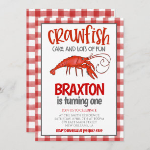Crawfish Boil Eerste Verjaardag Uitnodiging
