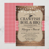 Crawfish Boil Engagement Party Douche Kreeft Kaart (Voorkant / Achterkant)