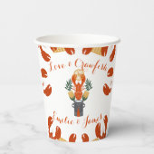 Crawfish Boil Engagement Party-Love & Crawfish Papieren Bekers (Achterkant)