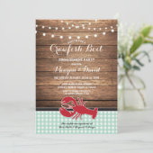 Crawfish Boil Engagement Party Mint Lobster Kaart (Staand voorkant)