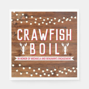 Crawfish Boil Engagement Party Servet