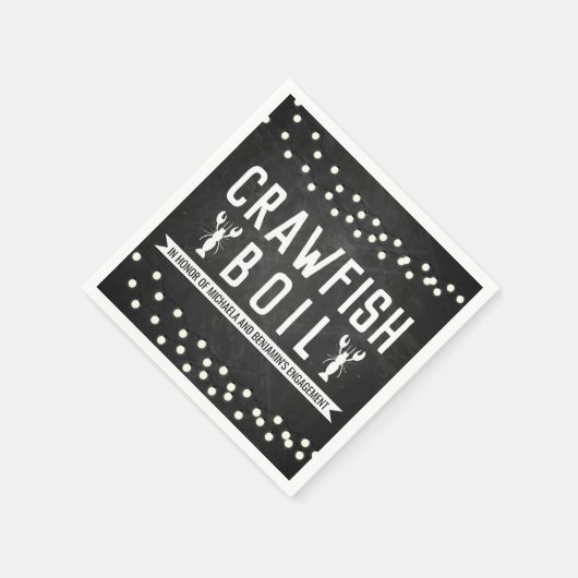 Crawfish Boil Engagement Party Servet (Hoek)