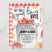 Crawfish Boil Engagement Party Uitnodiging (Voorkant / Achterkant)