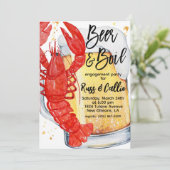 Crawfish Boil Engagement Party Uitnodiging (Staand voorkant)