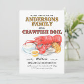 Crawfish Boil Familie Jaarlijkse Seafood Cookout Kaart (Staand voorkant)