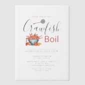 Crawfish Boil Family Cookout Seafood Party Vellum Uitnodigingen (Voorkant)