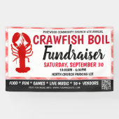 Crawfish Boil Fundraiser Banner met qr-code (Horizontaal)