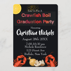 Crawfish Boil Graduation Party Kaart
