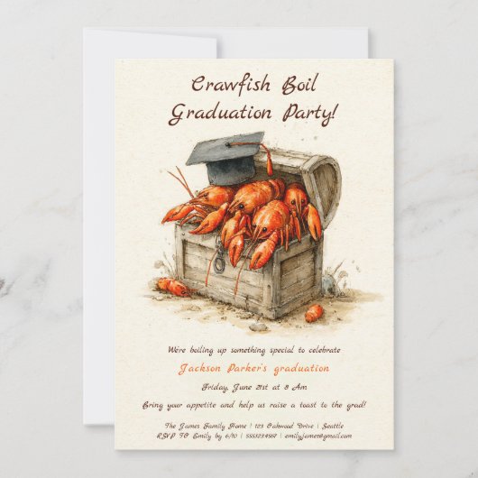 Crawfish Boil Graduation Party | Southern Style  Kaart (Voorkant)