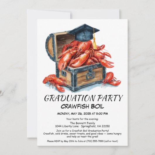 Crawfish Boil Graduation Party | Southern Style Kaart (Voorkant)