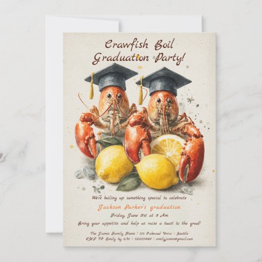 Crawfish Boil Graduation Party | Southern Style  Kaart (Voorkant)