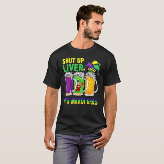 Crawfish Boil Hou je kop omhoog Liver Mardi Gras B T-shirt (Voorkant volledig)