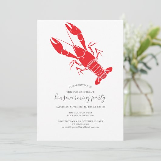 Crawfish Boil Housewarming Party Aankondiging (Staand voorkant)