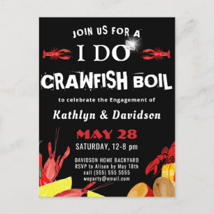 Crawfish Boil I DO Verloving Photo Invitation Briefkaart