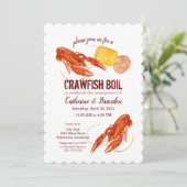 Crawfish Boil Illustrated Invitation Kaart (Staand voorkant)