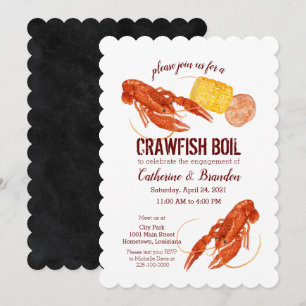 Crawfish Boil Illustrated Invitation Kaart