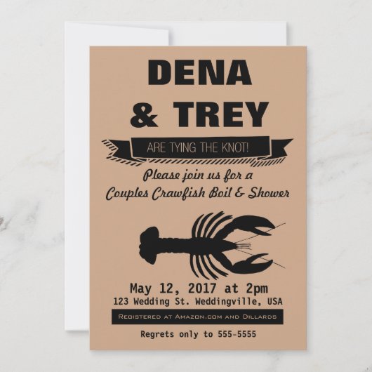 Crawfish Boil Inaviation, Wedding Shower Kaart (Voorkant)