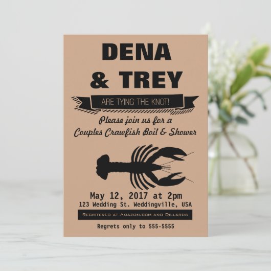 Crawfish Boil Inaviation, Wedding Shower Kaart (Staand voorkant)
