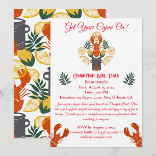 Crawfish Boil Invitation - Krijg uw Cajun op! Kaart