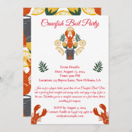 Crawfish Boil Invitation-Summer Seafood Cookout Kaart