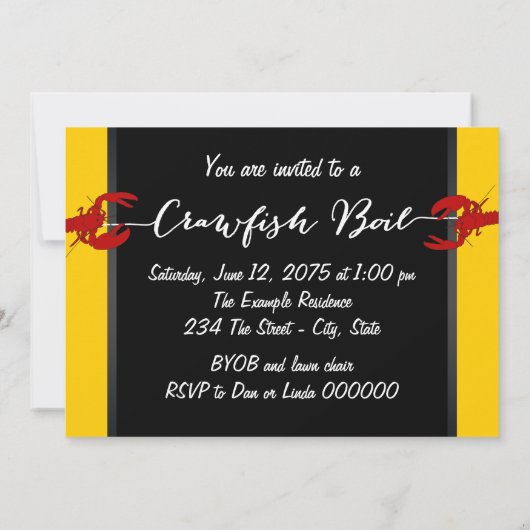 Crawfish Boil Kaart (Achterkant)