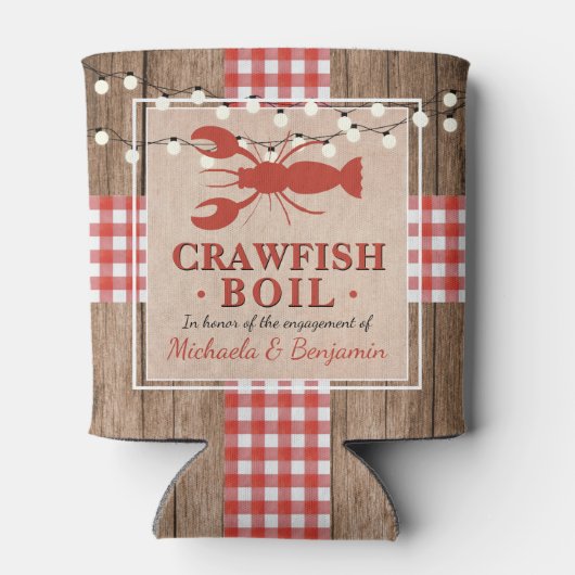 Crawfish Boil Lobster Engagement Party Rustic Blikjeskoeler (Achterkant)