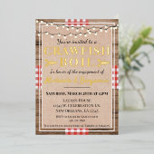 Crawfish Boil Lobster Engagement Party Rustic Folie Uitnodiging (Staand Voorkant)