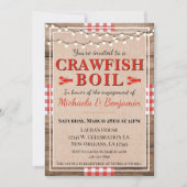 Crawfish Boil Lobster Engagement Party Rustic Kaart (Voorkant)