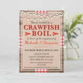 Crawfish Boil Lobster Engagement Party Rustic Kaart (Staand voorkant)