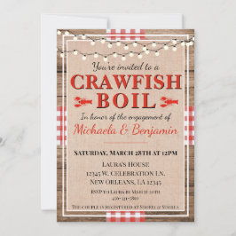 Crawfish Boil Lobster Engagement Party Rustic Kaart