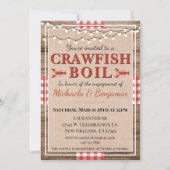 Crawfish Boil Lobster Engagement Party Rustic Kaart (Voorkant)