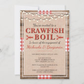 Crawfish Boil Lobster Engagement Party Rustic Kaart (Voorkant)