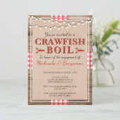 Crawfish Boil Lobster Engagement Party Rustic Kaart (Staand voorkant)