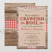 Crawfish Boil Lobster Engagement Party Rustic Kaart (Voorkant / Achterkant)