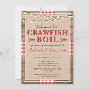 Crawfish Boil Lobster Engagement Party Rustic Kaart