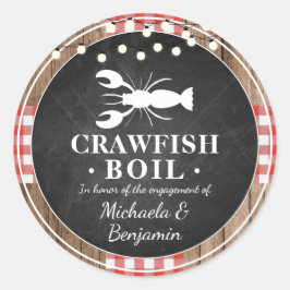 Crawfish Boil Lobster Engagement Party Rustic Ronde Sticker